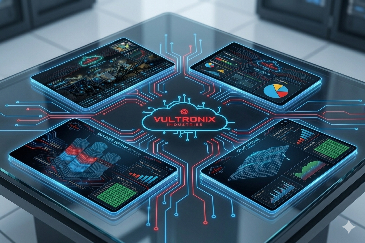 Vultronix IIoT Suite showing all four Optima verticals unified